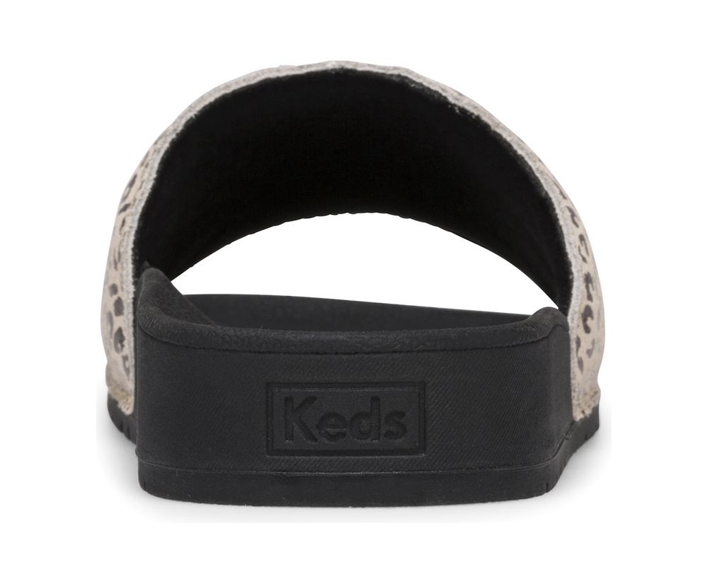 Keds Sandals Black/Gold - Bliss II Leather Leopard - Womens NXMZYC-276